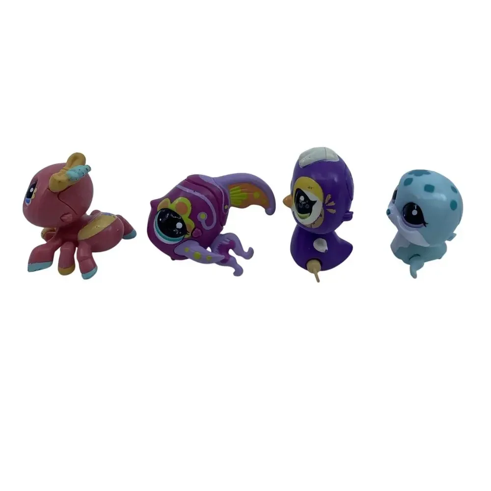 Littlest Pet Shop Set of 4 Walkables Angelfish, Seal, Spider, Penguin